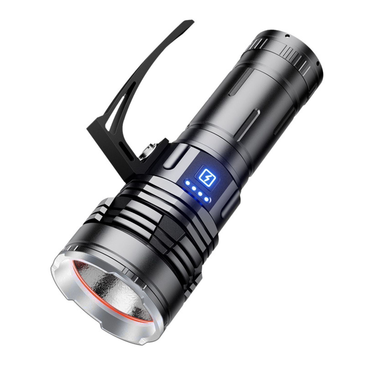 Linterna Táctica Recargable 160W Alta Potencia USB-C Powerbank Alcance 3000m Para Camping Seguridad y Emergencias