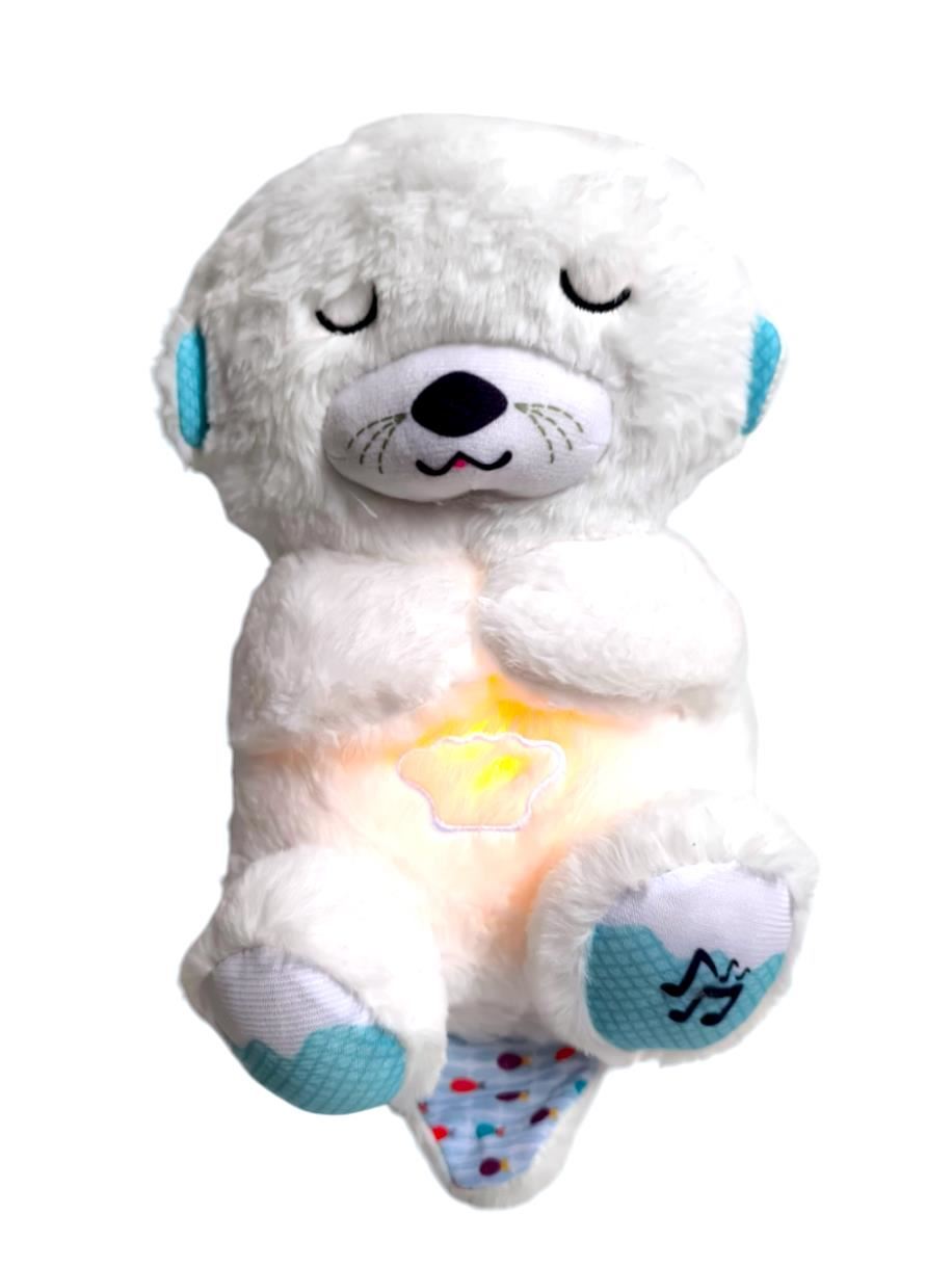 PELUCHE NUTRIA RESPIRA CON LUCES COLOR BLANCO