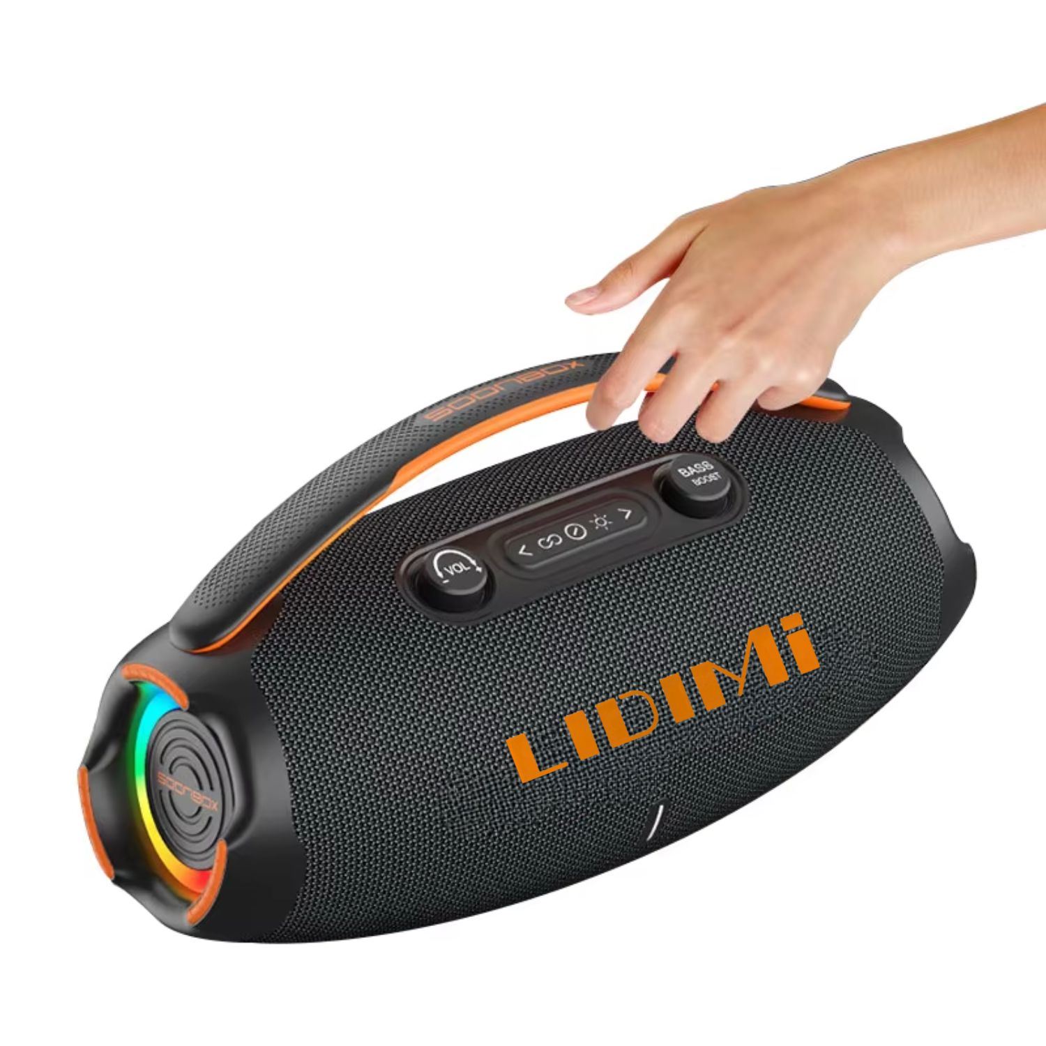 Parlante Portátil Lidimi LD-S836 con Potencia Real 60W, Luces RGB, Conexiones Múltiples y Diseño Ergonómico