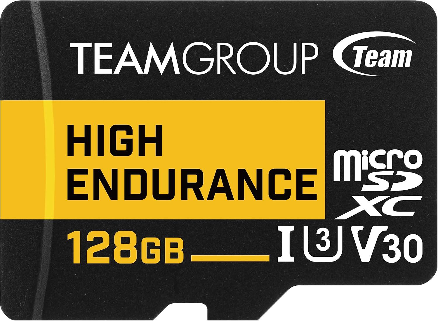 TEAMGROUP High Endurance 128GB microSDXC U3 V30 4K 100MB/s para Dash Cam y Cámaras
