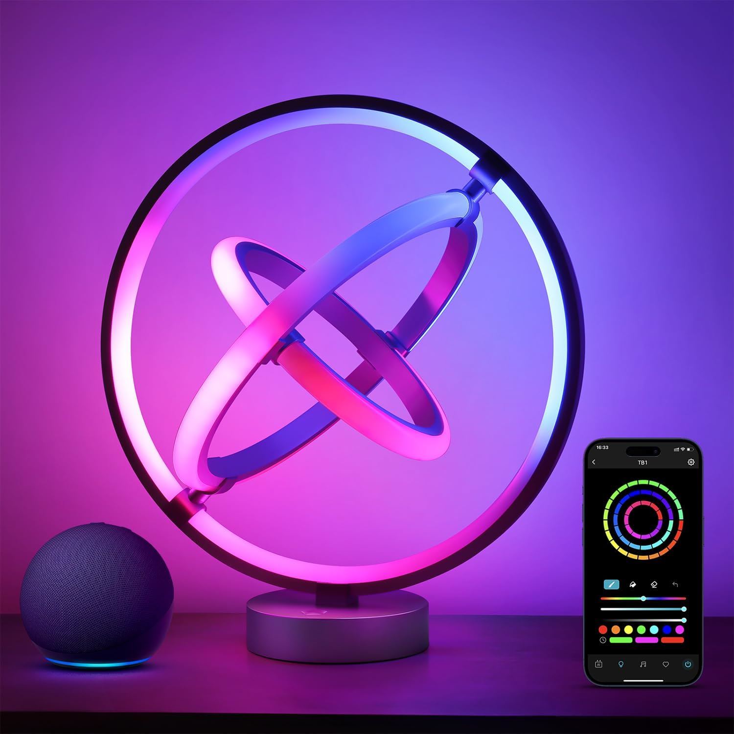 Lepro TB1 Lámpara inteligente RGBIC, Sincronización Musical y Control por App