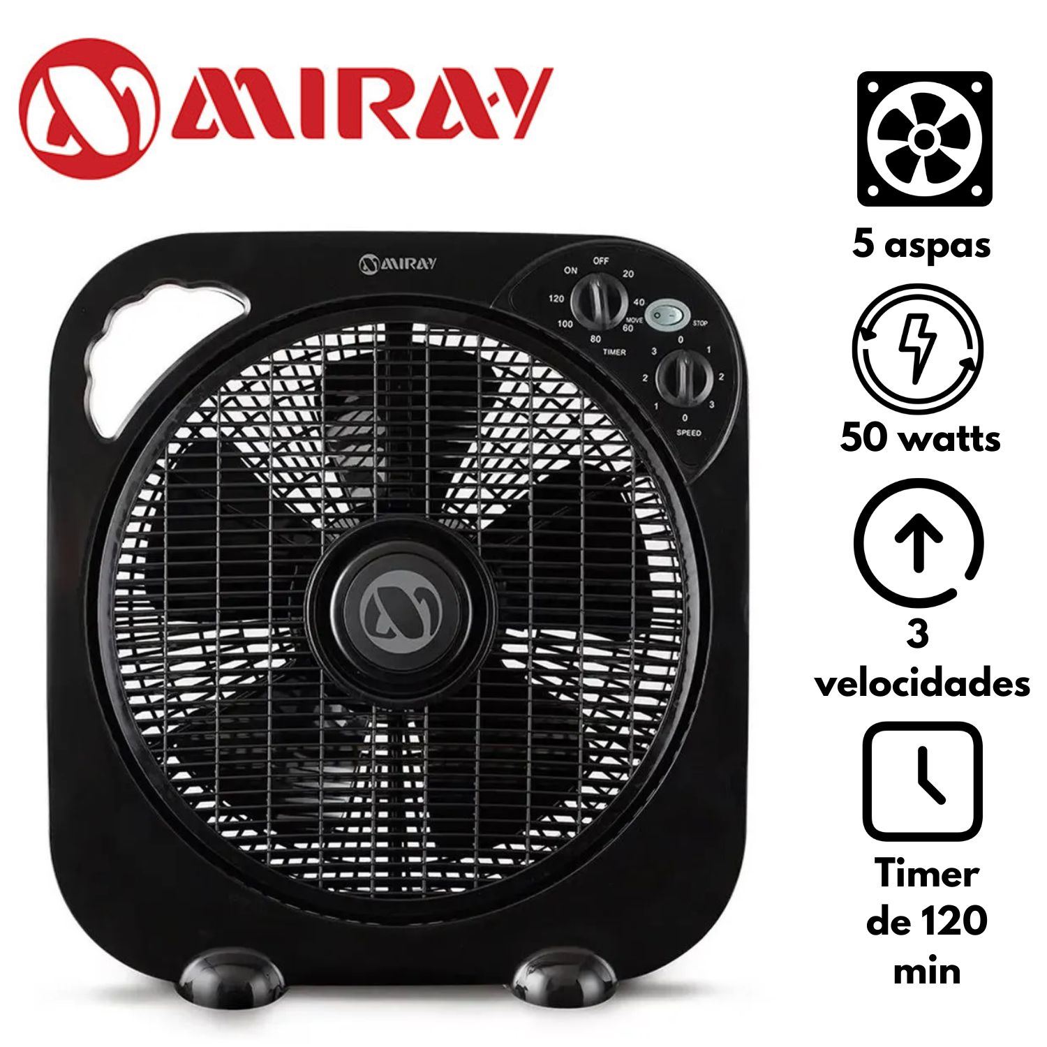 Ventilador Circulador Miray VMC 1052 50 Watts 03 Vel Negro