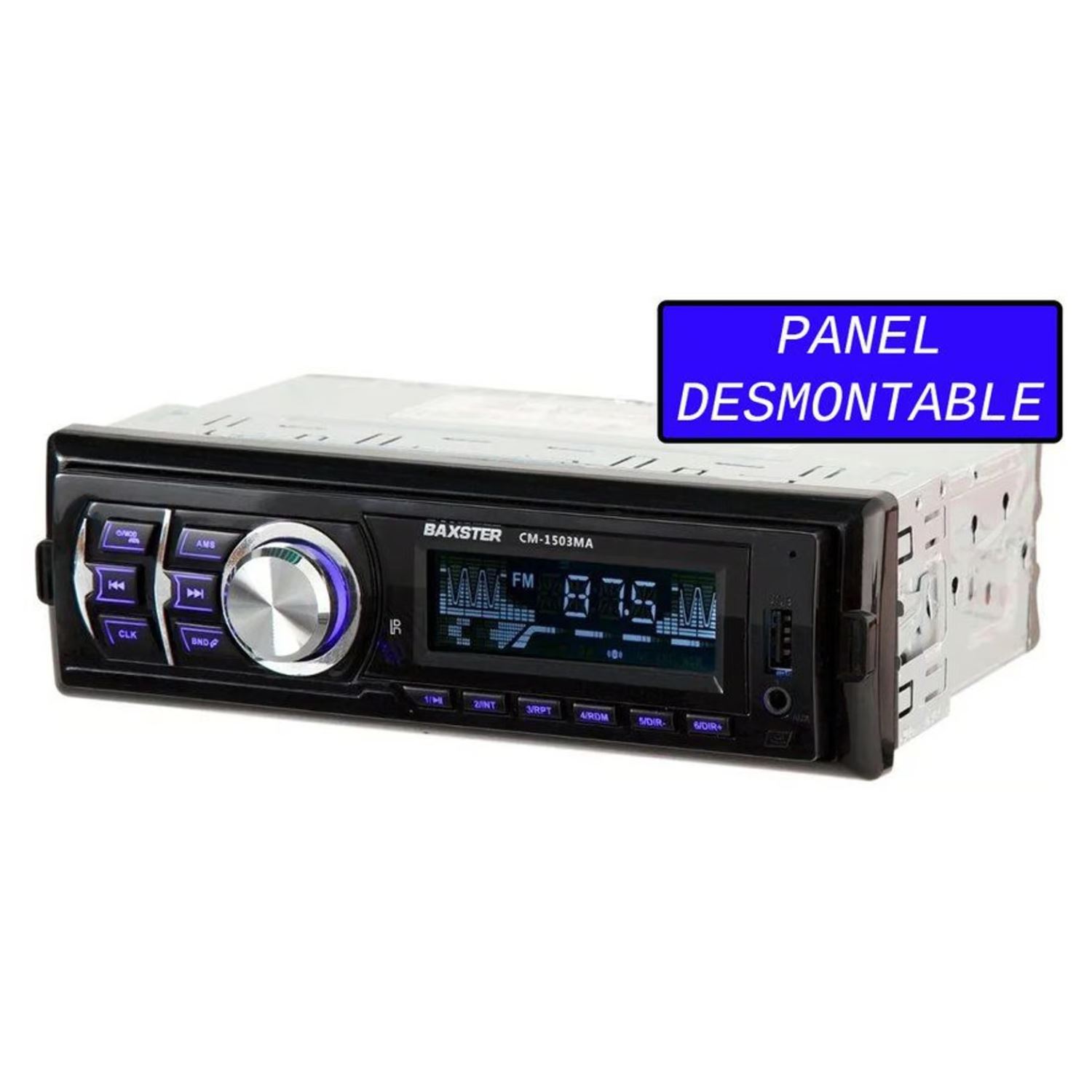 AUTORADIO 1 DIN MP3 BLUETOOTH FM USB DESMONTABLE COLOR AZUL