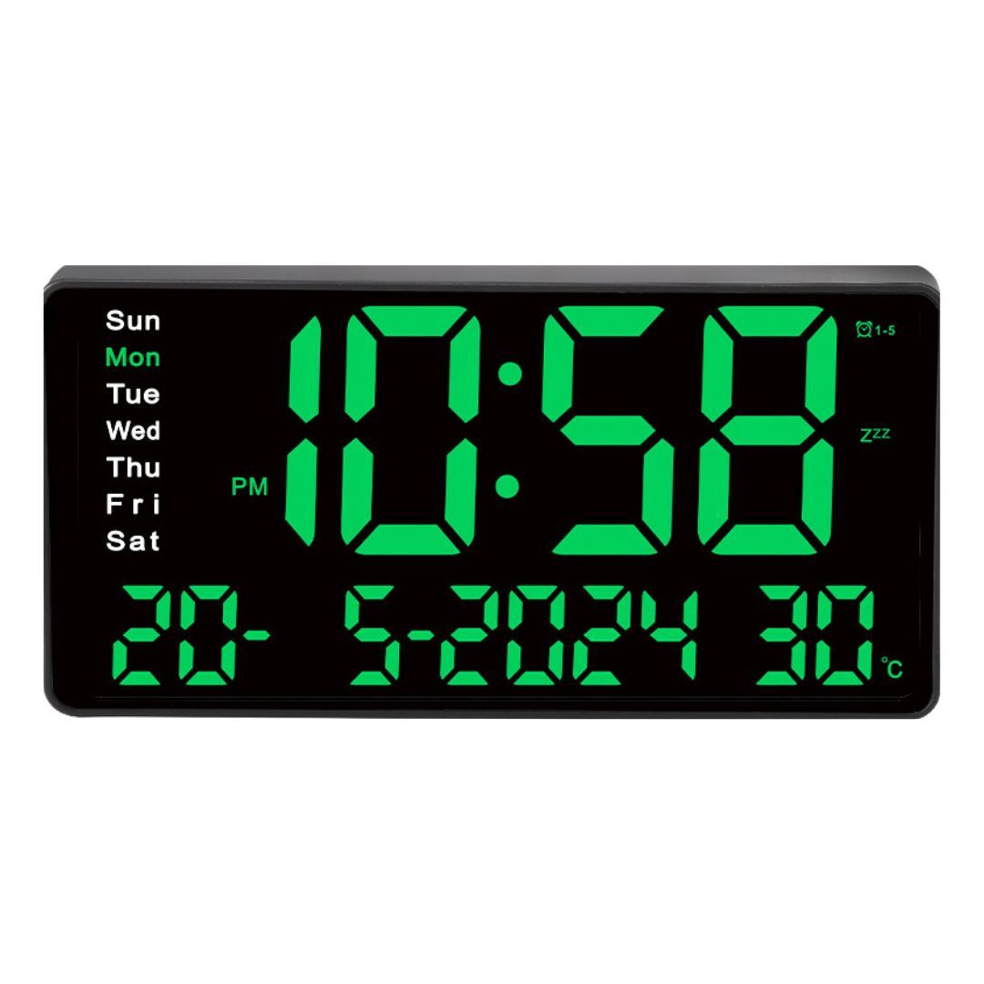 Reloj Digital LED 31.5 cm con Calendario Temperatura y Alarma JH1404