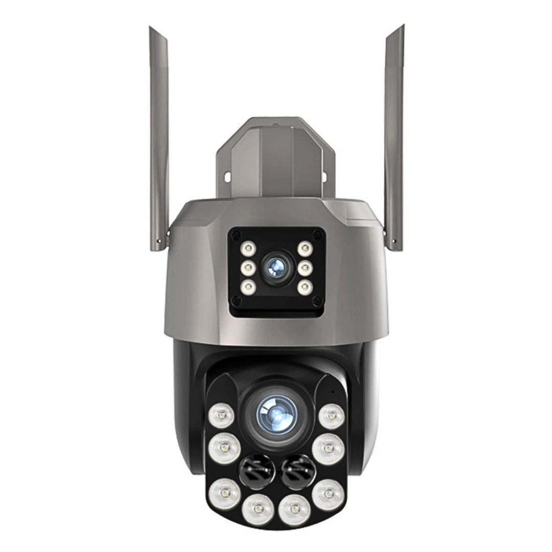 Cámara de Seguridad WiFi PTZ 360° UHD con Doble Lente Zoom 36X IA Visión Nocturna a Color y Sirena