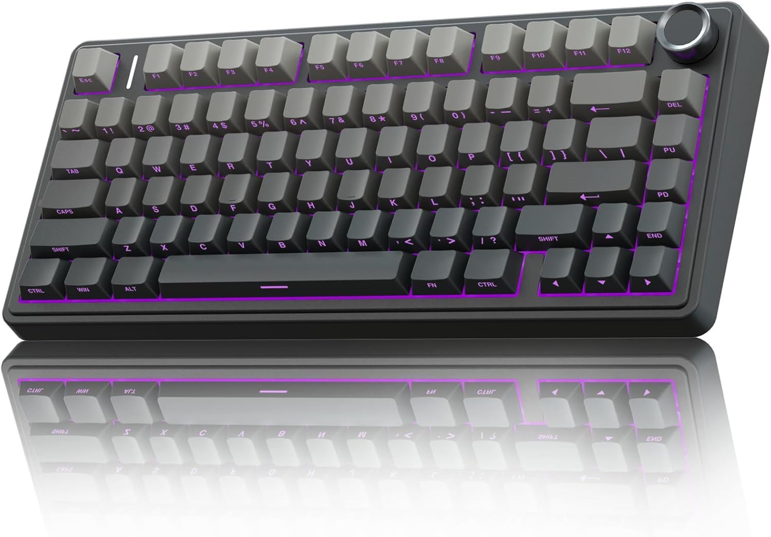AULA Teclado mecánico inalámbrico F75 Pro, 75% teclado personalizado Gamer con perilla - Negro