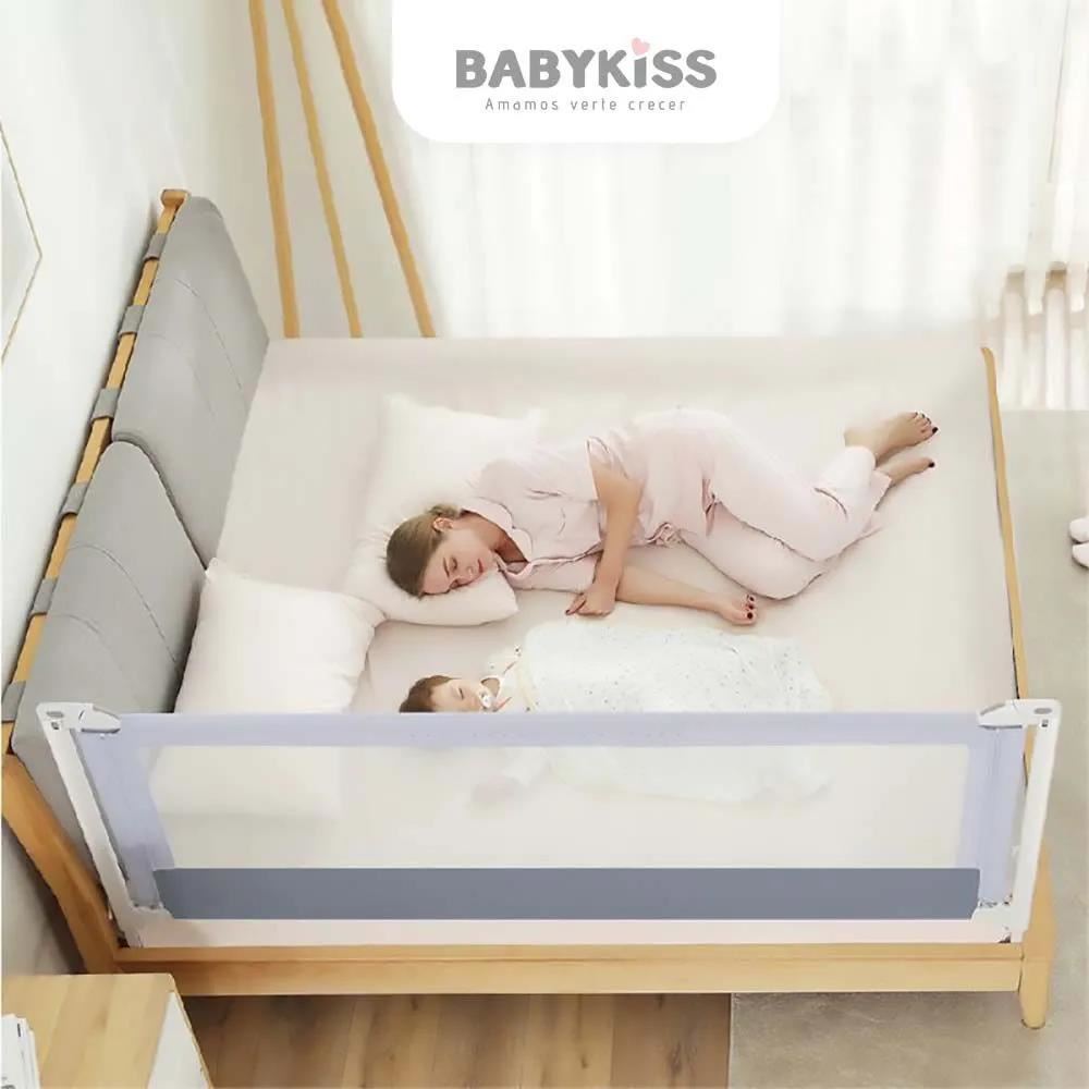 BARANDA DE SEGURIDAD PARA CAMA BEBES Y NIÑOS 1.80 metros - GRIS