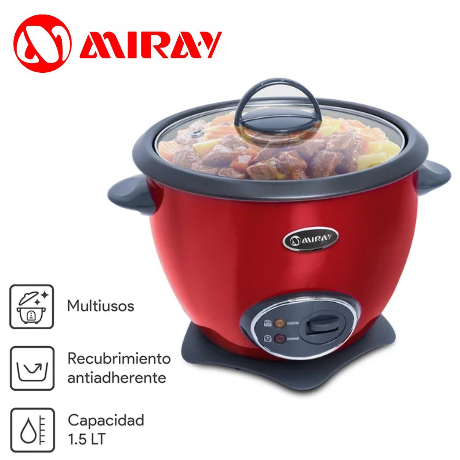 Olla Arrocera Miray OM-T337R de 1.5 litros Rojo