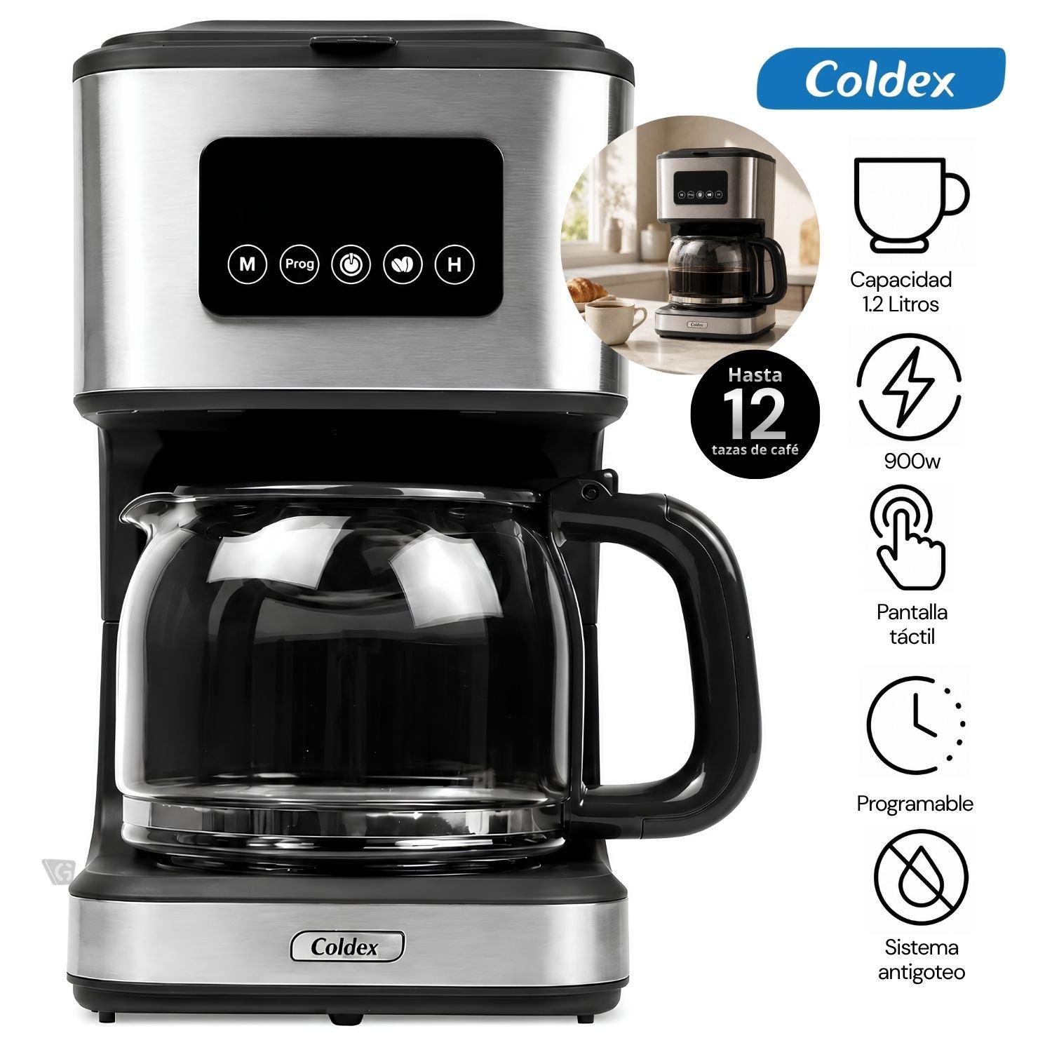 Cafetera Digital Coldex 12 Tazas – CX CAF12D