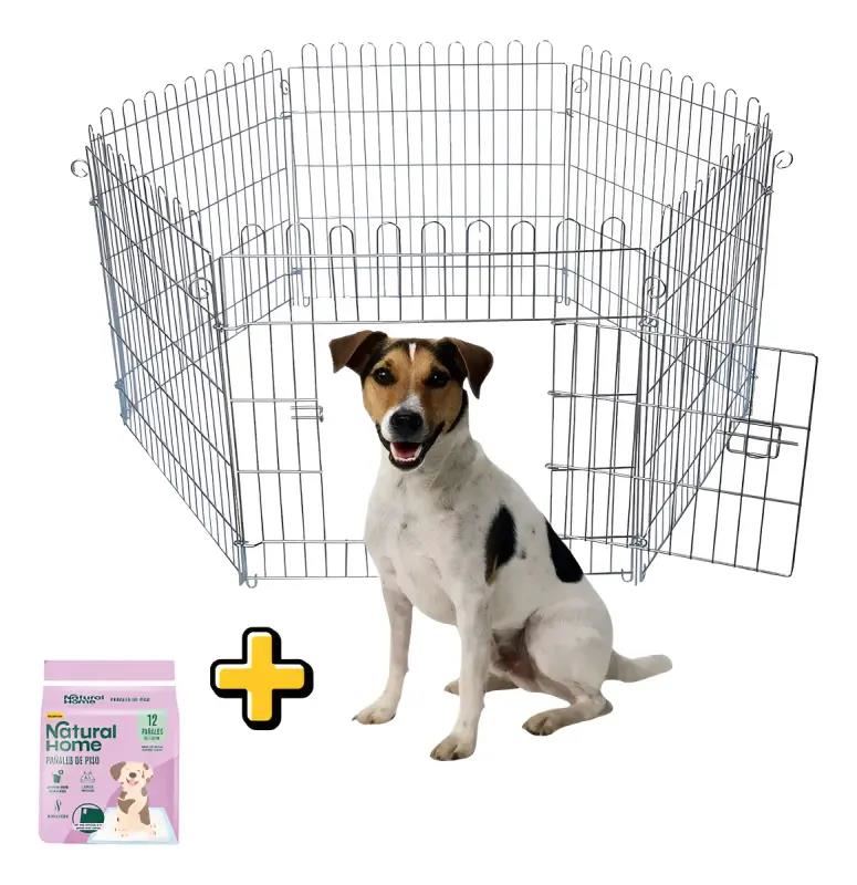 Corral Metálico Plegable para Mascotas – Talla M, 6 Paneles Resistentes