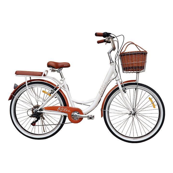 Bicicleta Box Vintage Aro 26 con Shimano Tourner - Blanco