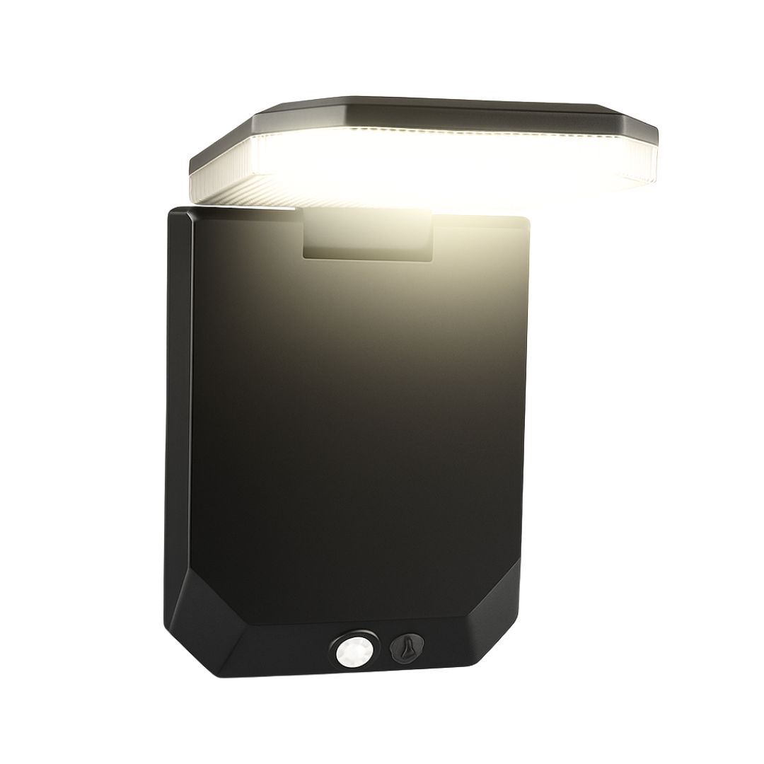 Lámpara Solar de Pared LED con Sensor de Movimiento, Panel Solar Plegable y 3 Modos Iluminación IP65