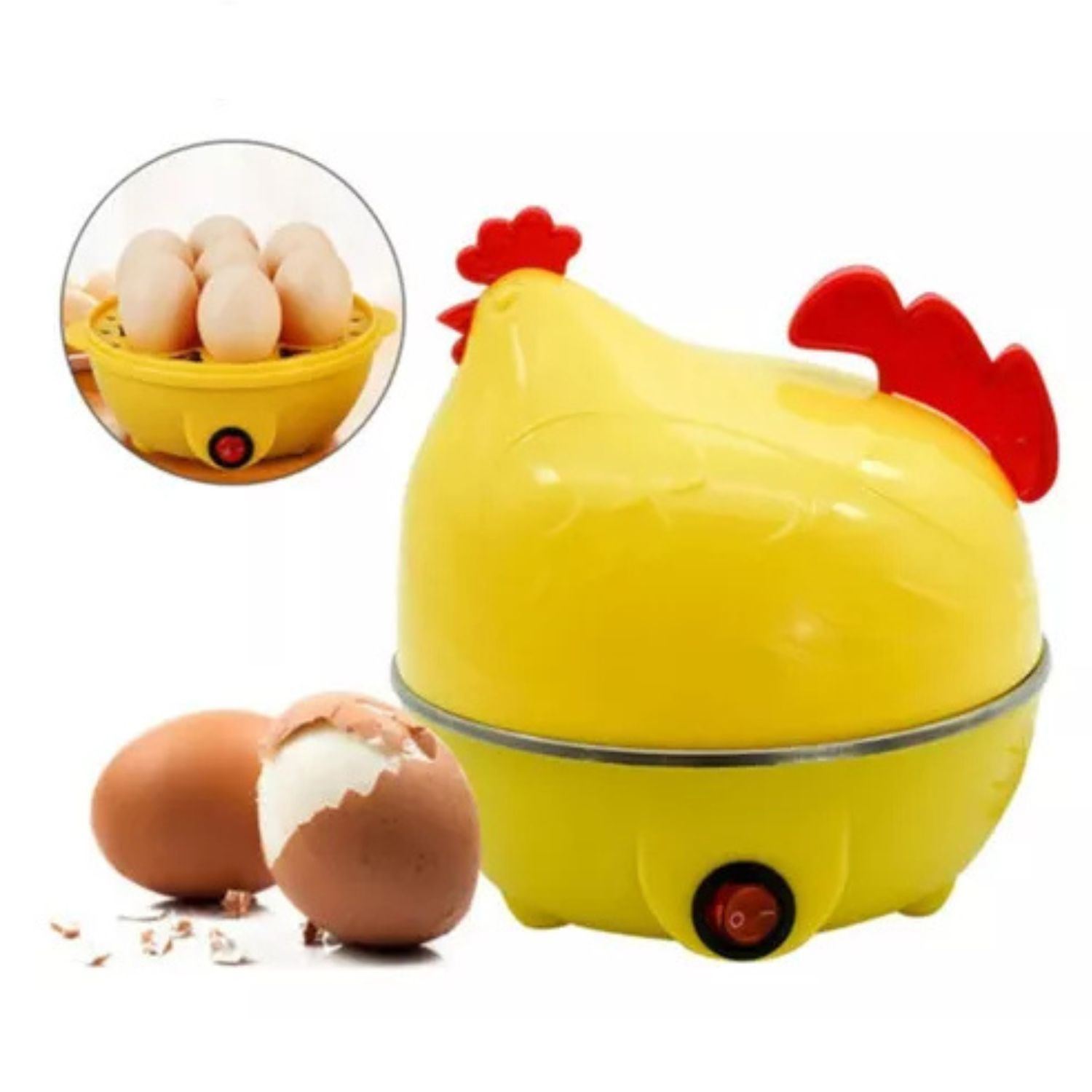Máquina Hervidor de Huevos Diseño Gallina 7 Huevos Eléctrico - Color Aleatorio