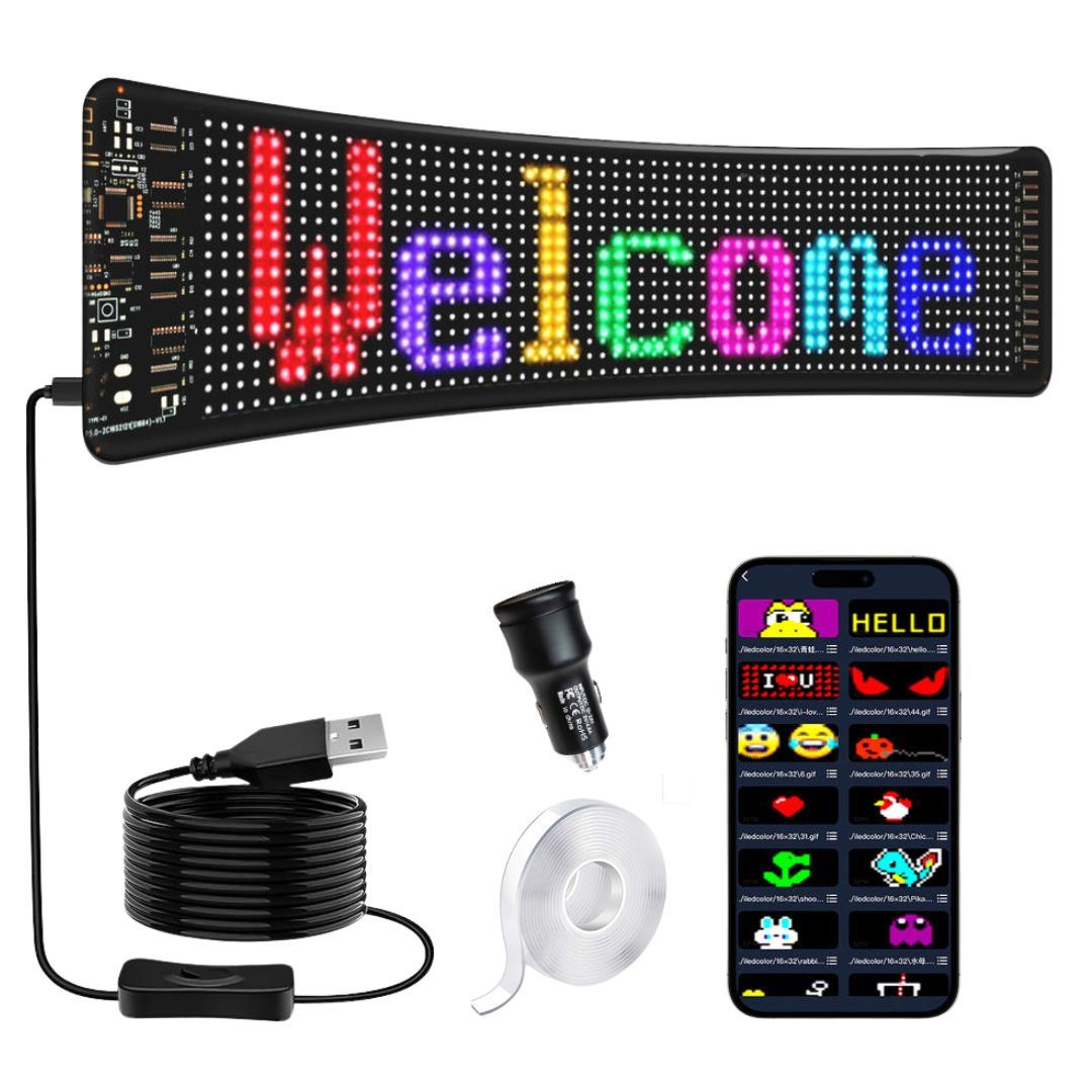 Letrero LED Programable con App Bluetooth USB-C IP66 73×12cm
