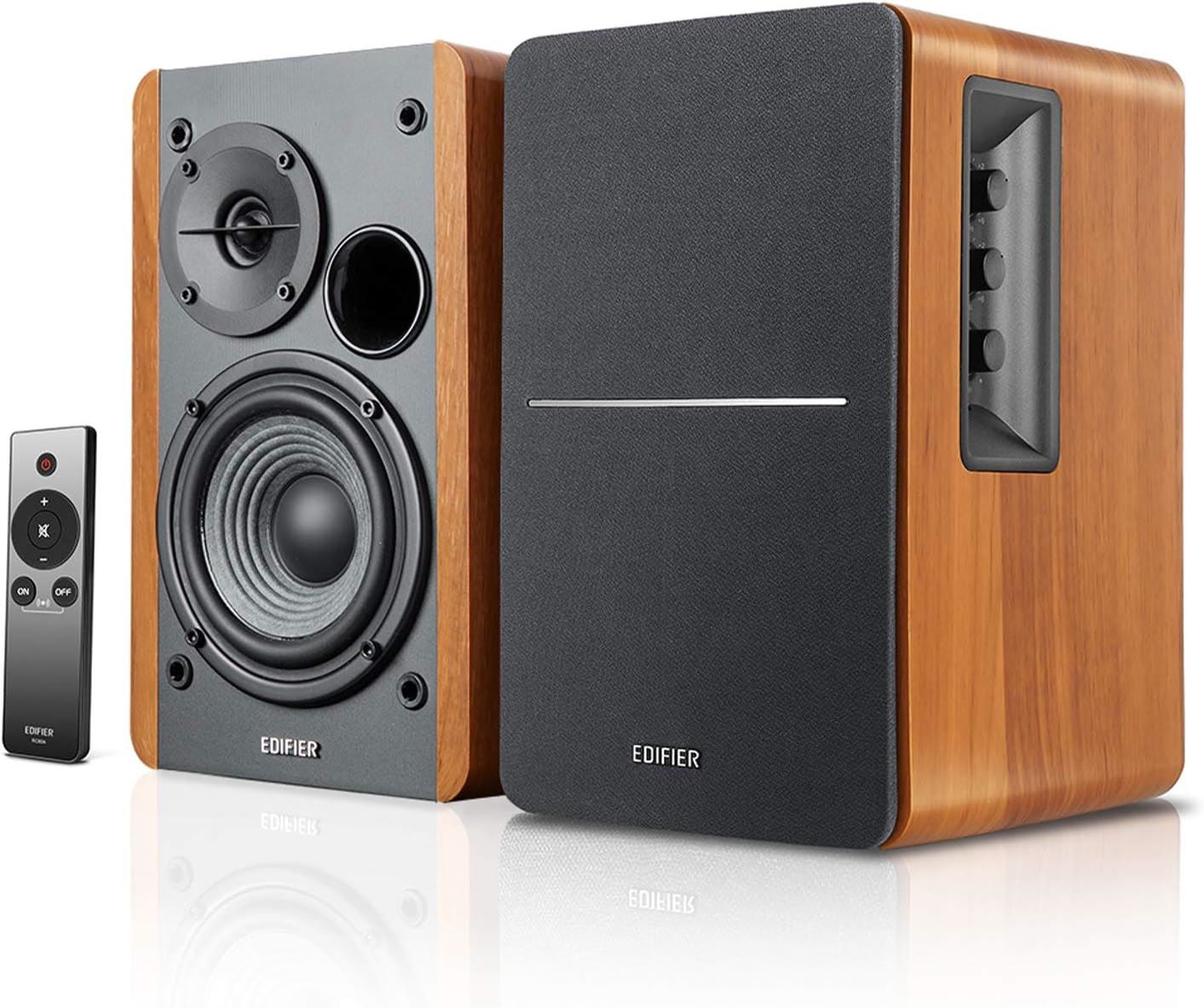 Edifier R1280Ts Altavoces de Estantería Activos 2.0 – Monitores Estéreo de Campo Cercano, 42W RMS, Salida para Subwoofer