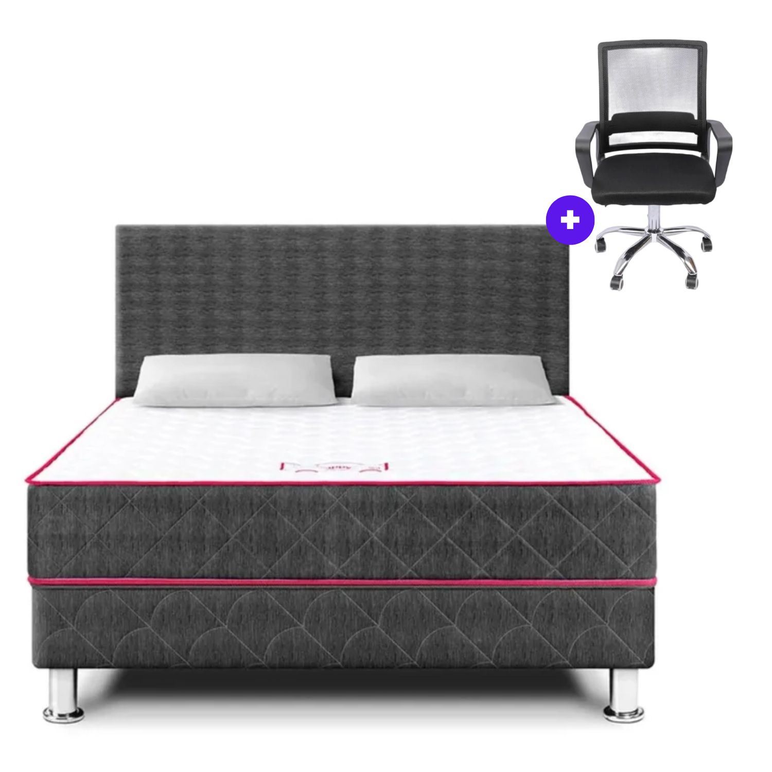 Juego de dormitorio Paraíso Nappy 2PLZ + 2 Almohadas + Silla de Oficina Bord Ergonómica