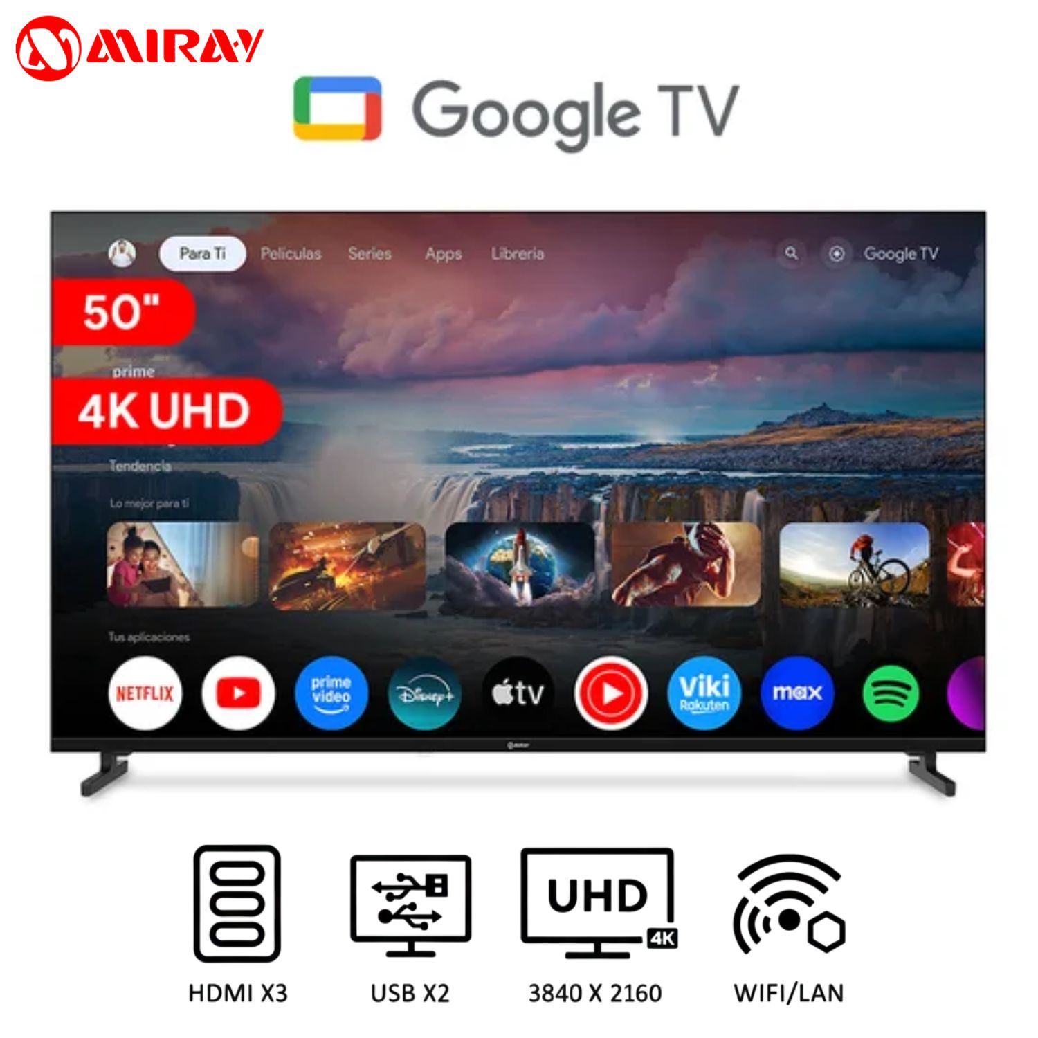 Televisor Miray MK50 E2000GBT Google TV LED 4K UHD 50"