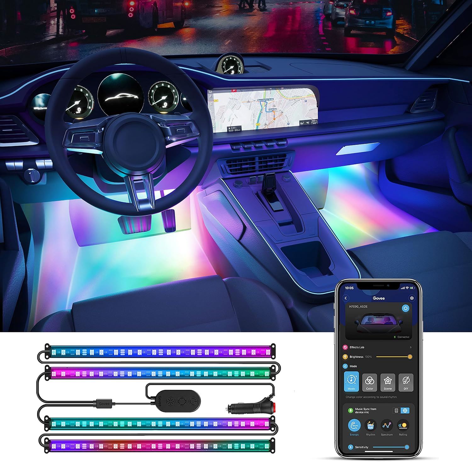 Govee Luces LED RGBIC para Auto Control App