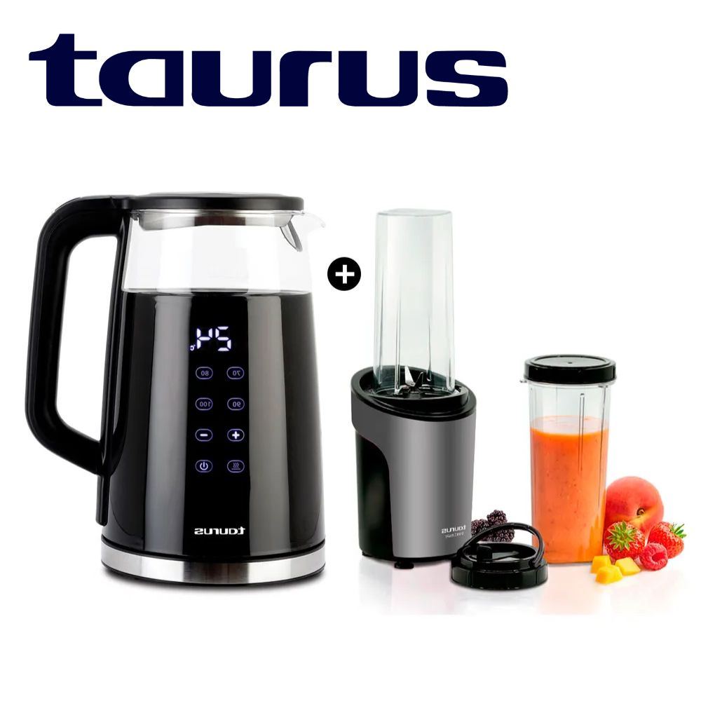 Combo Taurus Licuadora Personal SHAKE WAY+ hervidor NEOGLASS