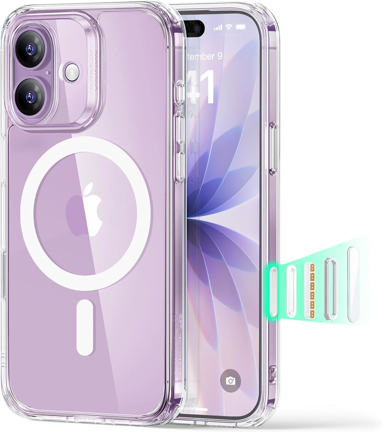 ESR Hybrid Case para iPhone 17 con MagSafe Funda Transparente Protección Grado Militar