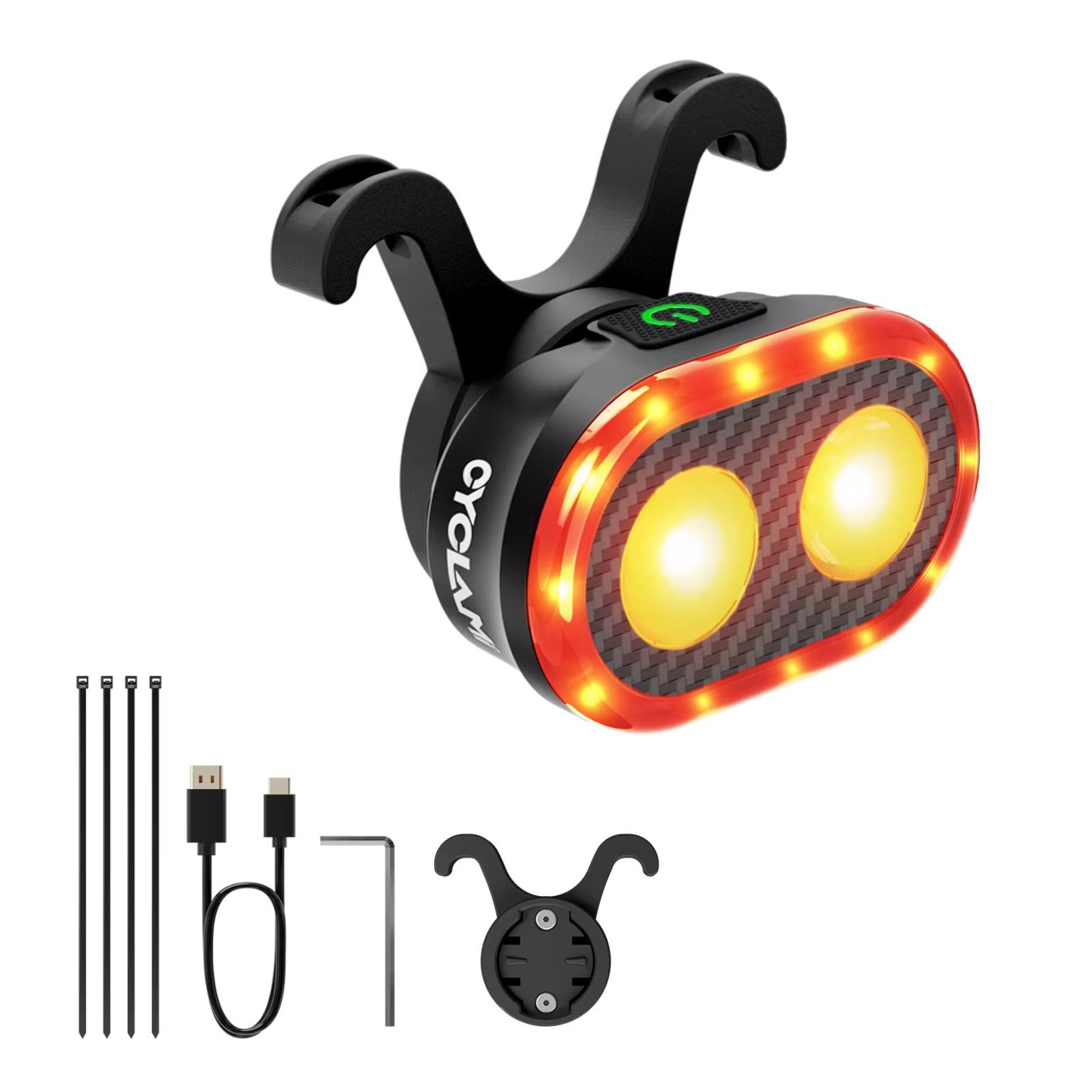 Luz Trasera Para Bicicleta Con Sensor Inteligente De Frenado Recargable USB Tipo C IPX6