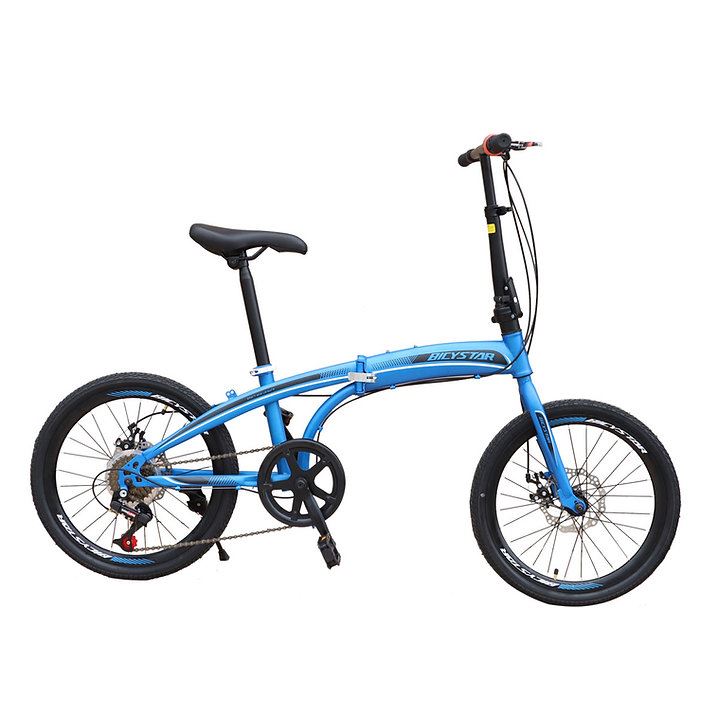 Bicicleta Plegable Aro 20 Con Frenos de Disco Unisex - Azul