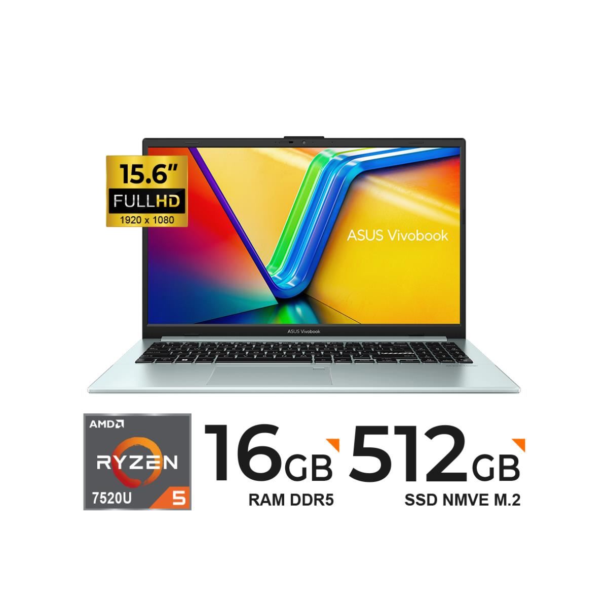 Laptop ASUS VivoBook 15 Ryzen 5 7520U 16GB 512GB SSD FHD IPS FREEDOS
