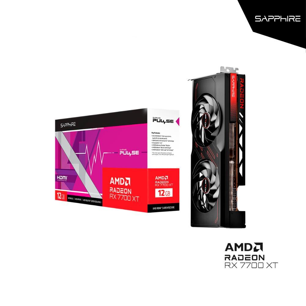 TARJETA DE VIDEO SAPPHIRE PULSE AMD RADEON RX 7700 XT GAMING 12GB GDDR6 2xHDMI 2xDP