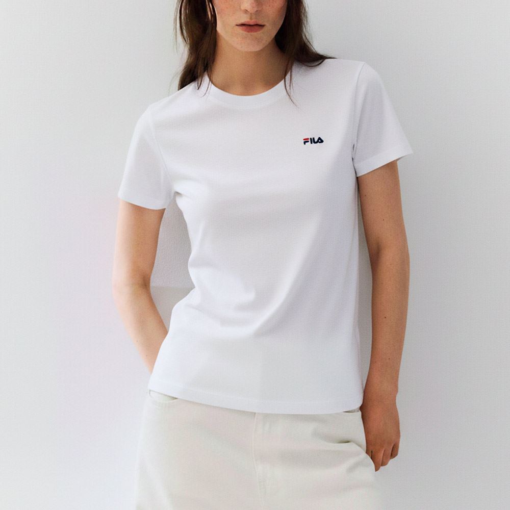 Polo Manga Corta Fila Cuello Redondo Blanco