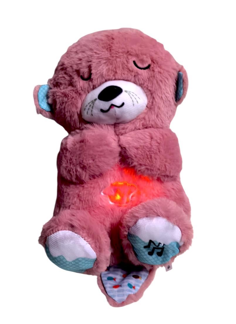 PELUCHE NUTRIA QUE RESPIRA COLOR MALVA.