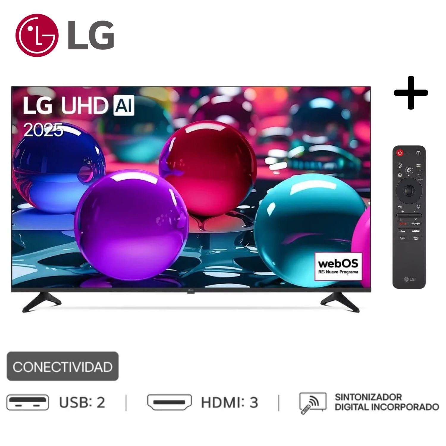 Televisor 55" Lg Uhd 4k Thinq Ai 55ua7300psb (2025) + Control Magic MR25GA