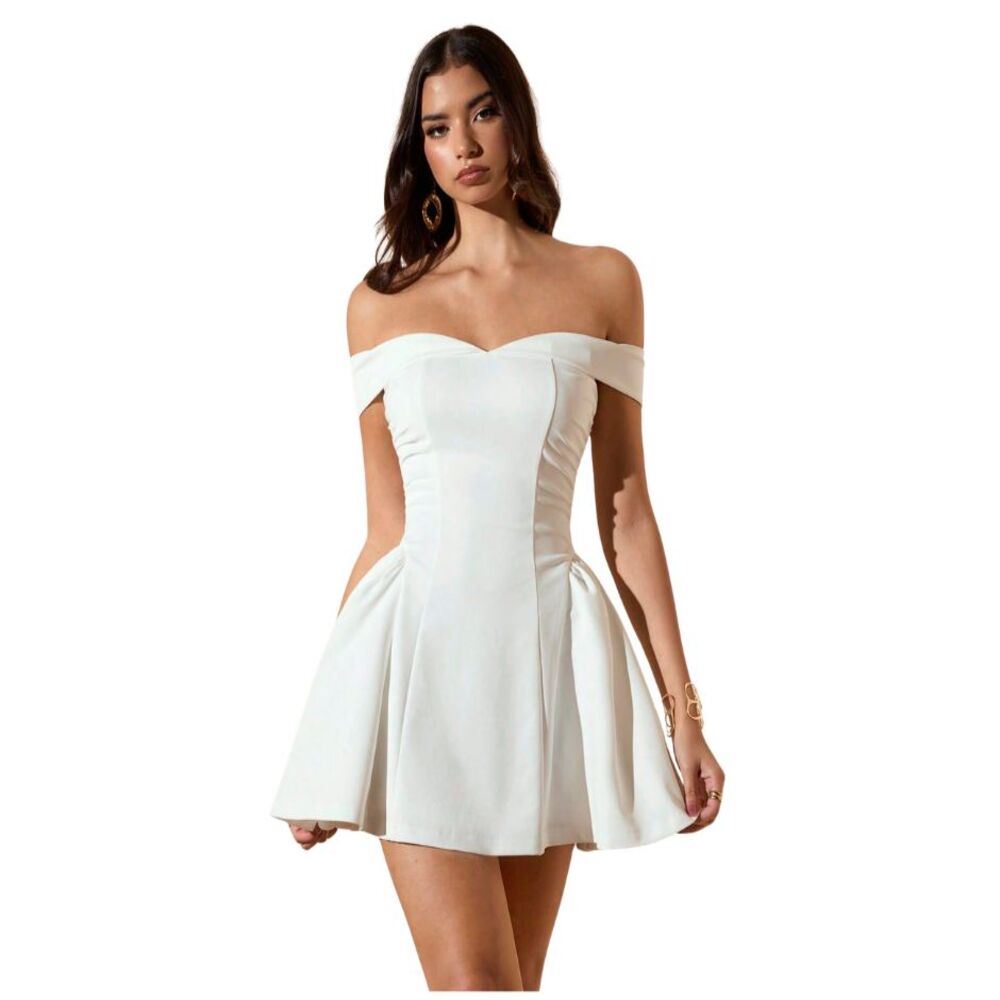 Vestido elegante satin s/m - BLANCO
