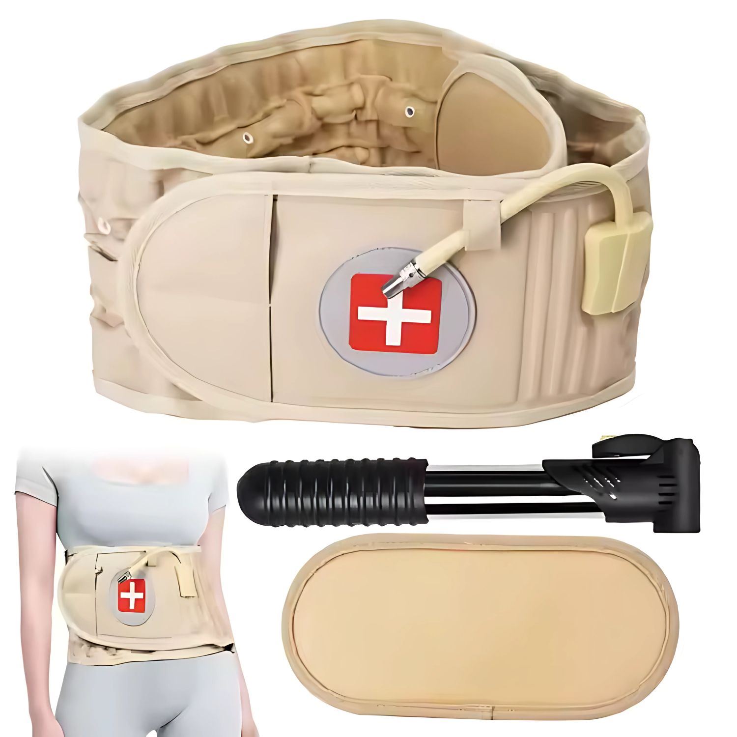 Faja Lumbar Ortopédica de Tracción y Descompresión para Hernia Discal, Ciática, Dolor de Columna y Corrector de Postura