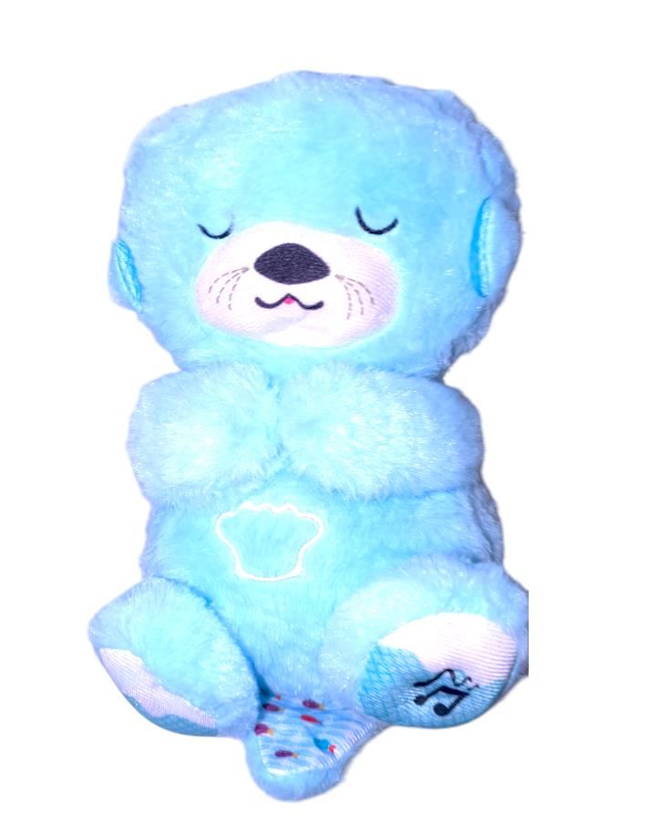 PELUCHE NUTRIA QUE RESPIRA COLOR CELESTE.