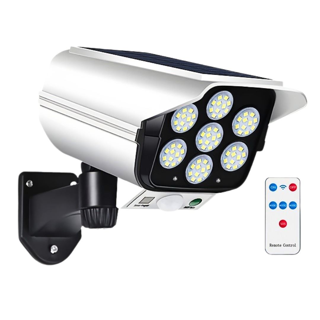 Lámpara Solar de Pared 77 LED con Sensor y Control Remoto Seisa