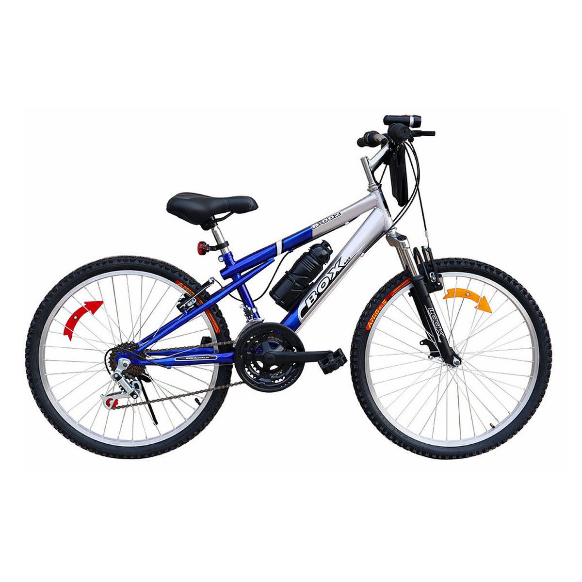 Bicicleta Box MTB con Susp. Delantera Aro 24 - Azul con Gris