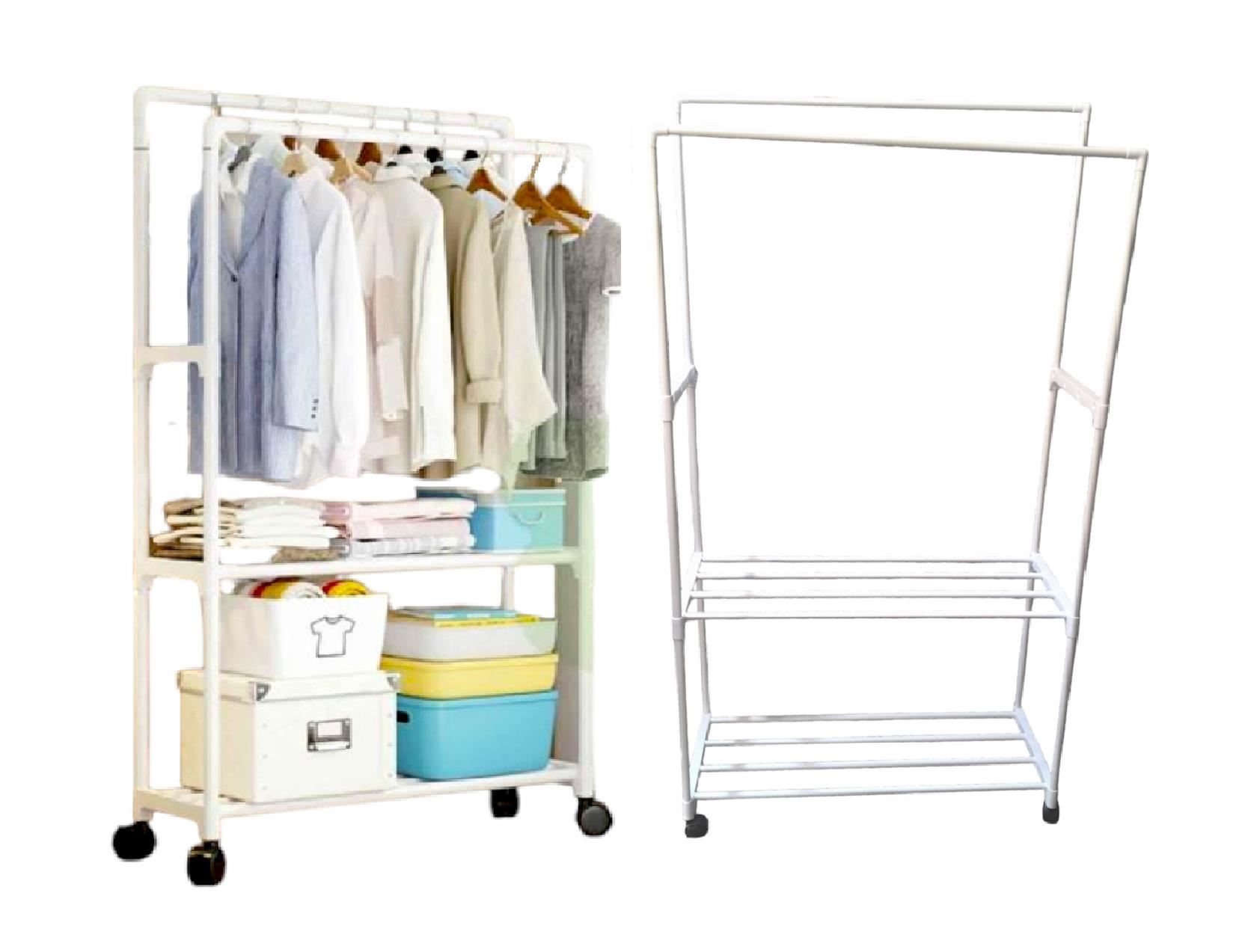 PERCHERO ORGANIZADOR GENÉRICO - ESTANTE 2 PISOS COLOR BLANCO