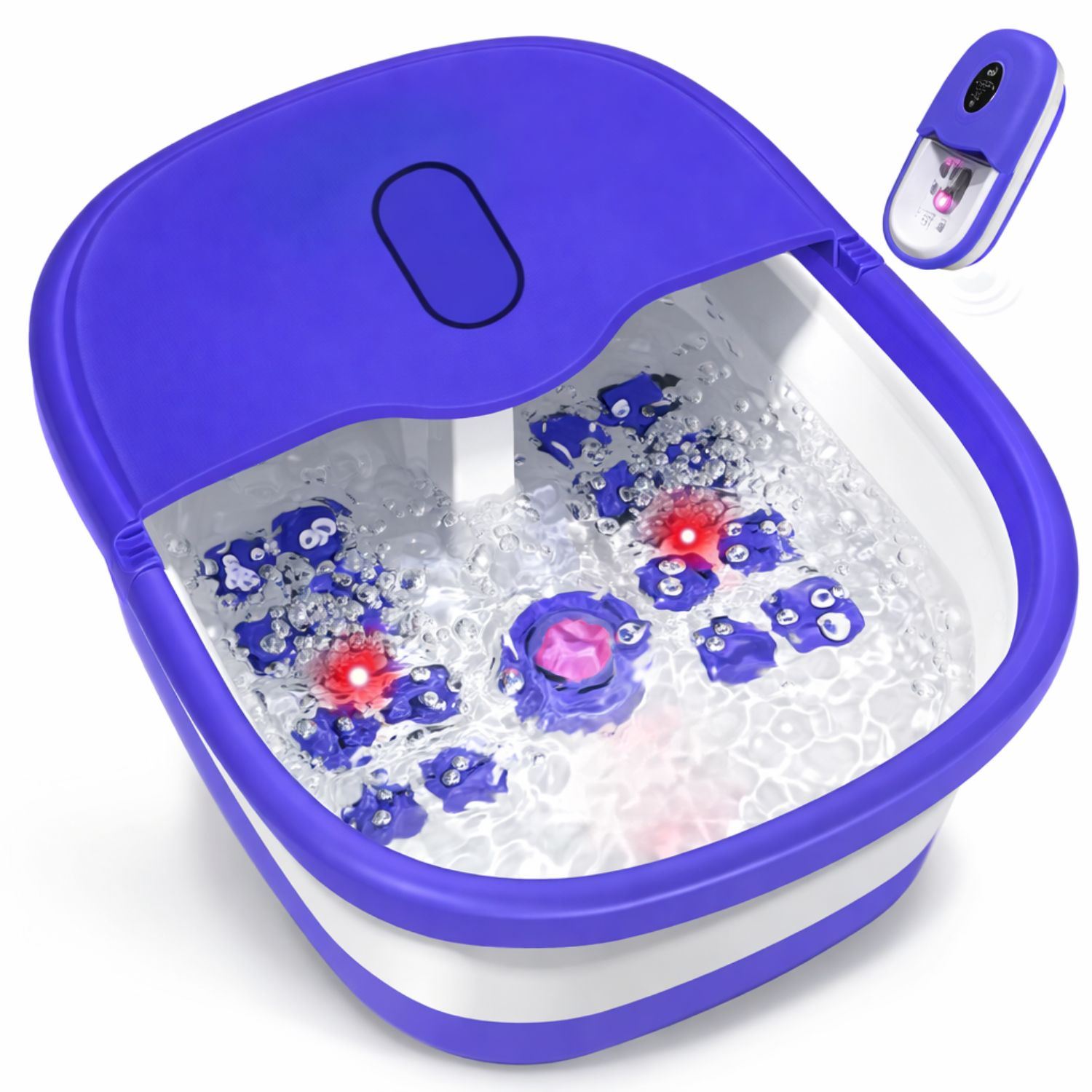 Spa Para Pies Plegable con Calor Regulable, Hidromasaje y Masaje Relajante