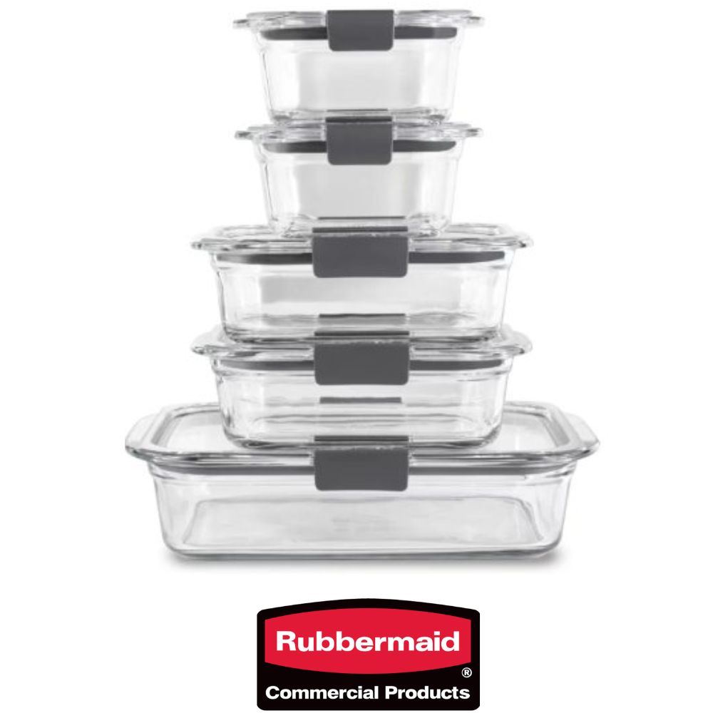 Set de 5 Tapers herméticos de Vidrio Rubbermaid 2118303 made In USA