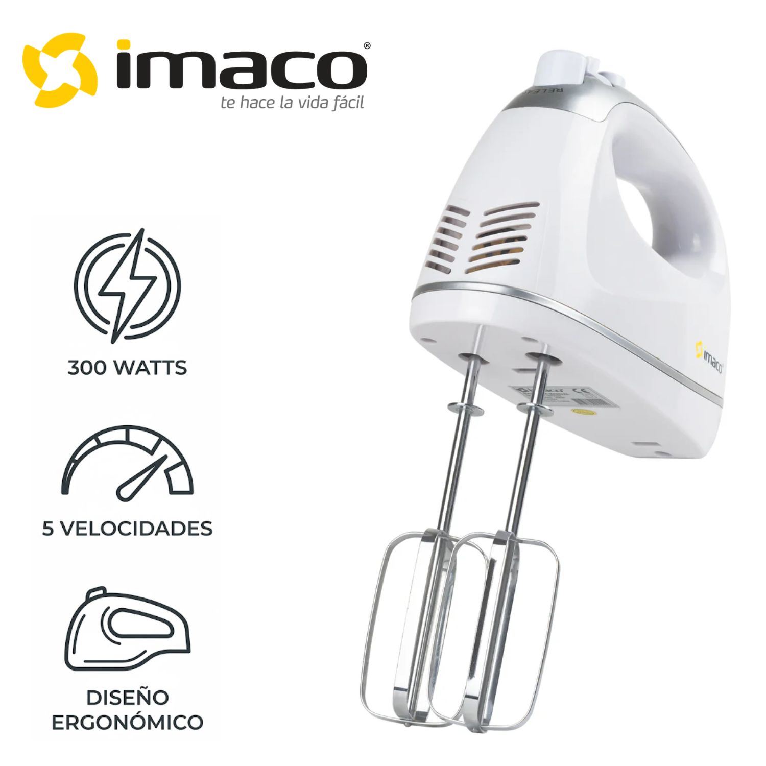 Batidora Manual Imaco HM3025 300 Watts Blanco
