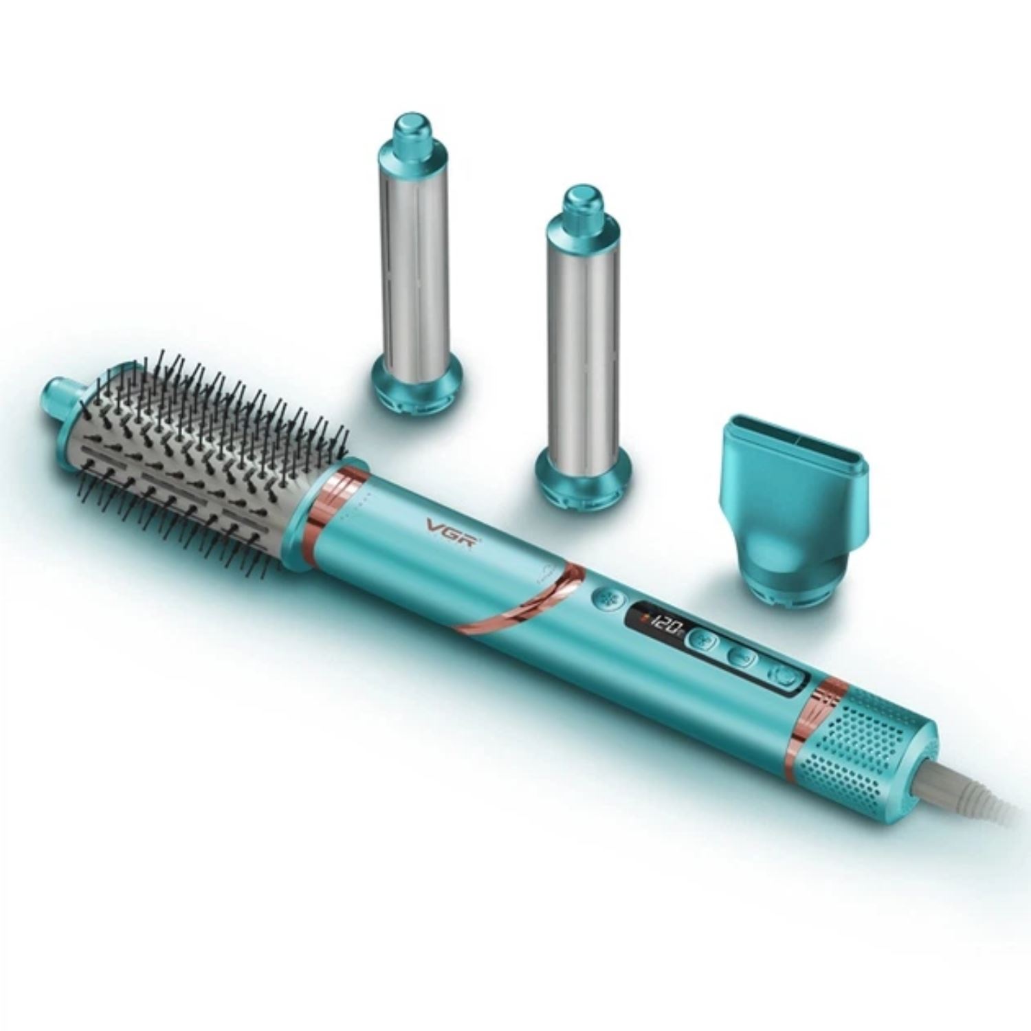 Cepillo de Aire Caliente Voluminizador VGR 4 en 1 V-474 Celeste