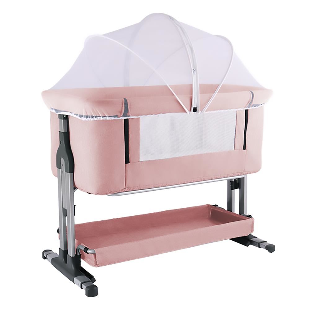 CUNA COLECHO PRISMA CON 6 NIVELES DE ALTURA Y MECEDORA - Rosa