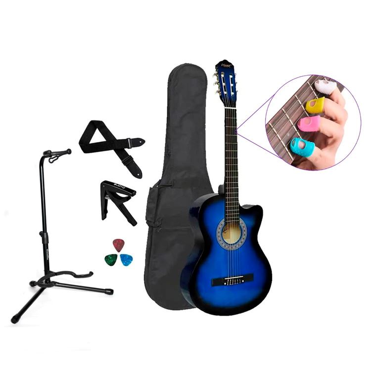 PACK GUITARRA ACUSTICA NYLON AZUL