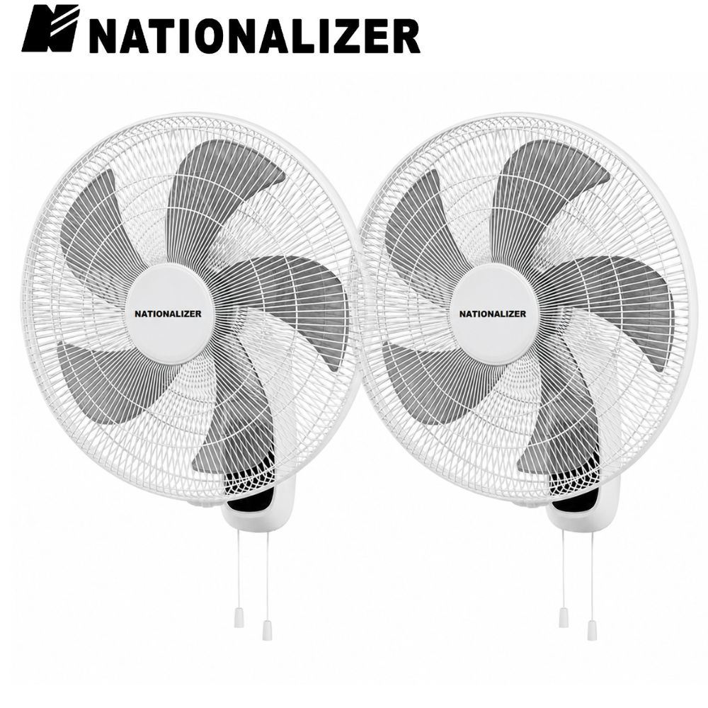 Pack 02 Ventiladores Pared Nationalizer NN-FW40826 55 watts Blanco
