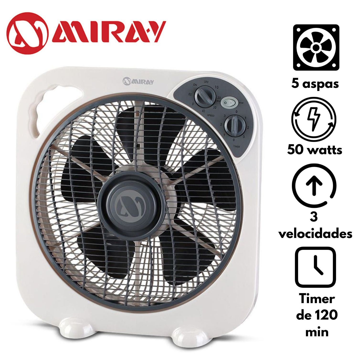 Ventilador Circulador Miray VMC 1051 50 Watts 03 Vel Blanco