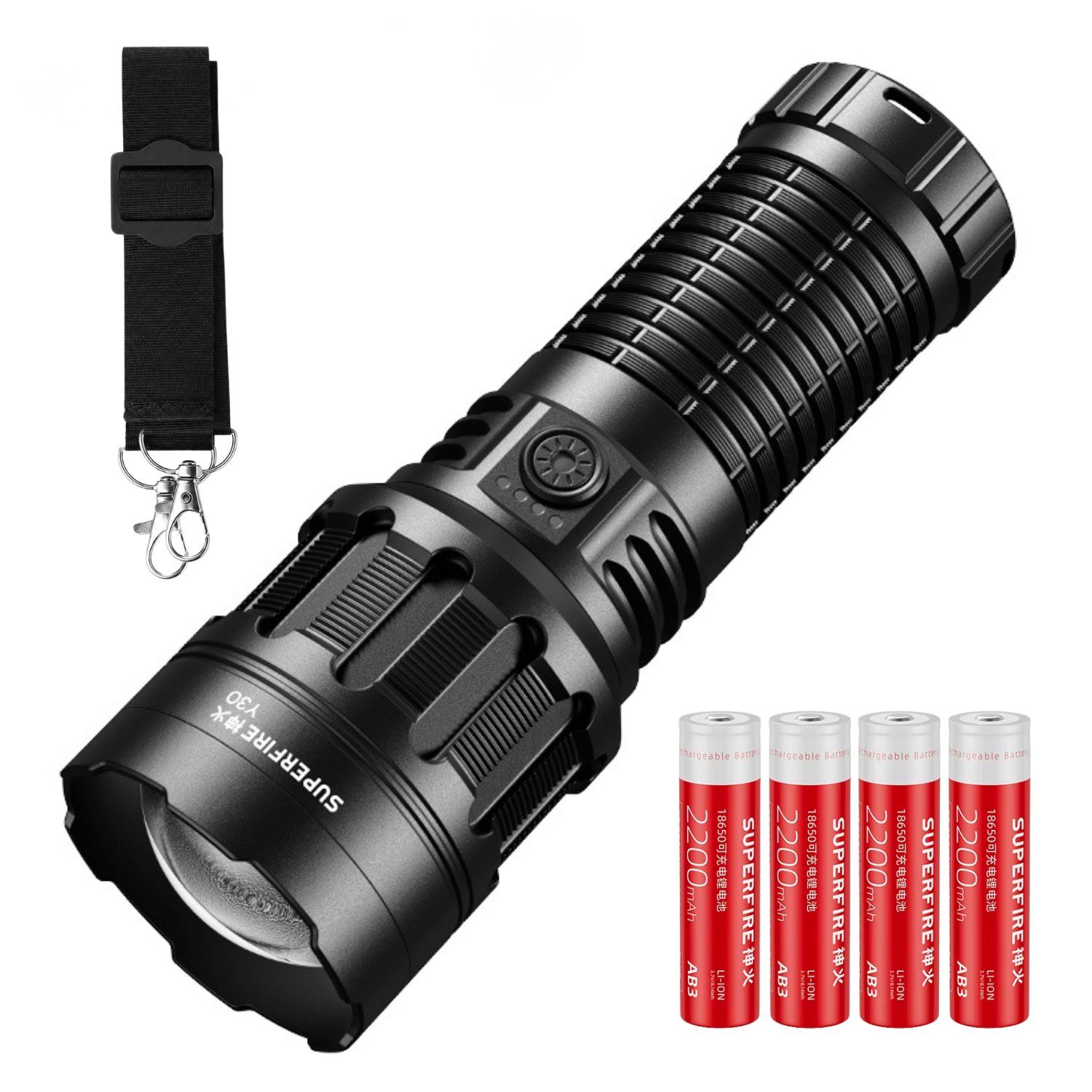 Linterna Táctica Profesional Recargable USB Tipo C 3000LM Alcance 900 Metros Con Zoom Ajustable