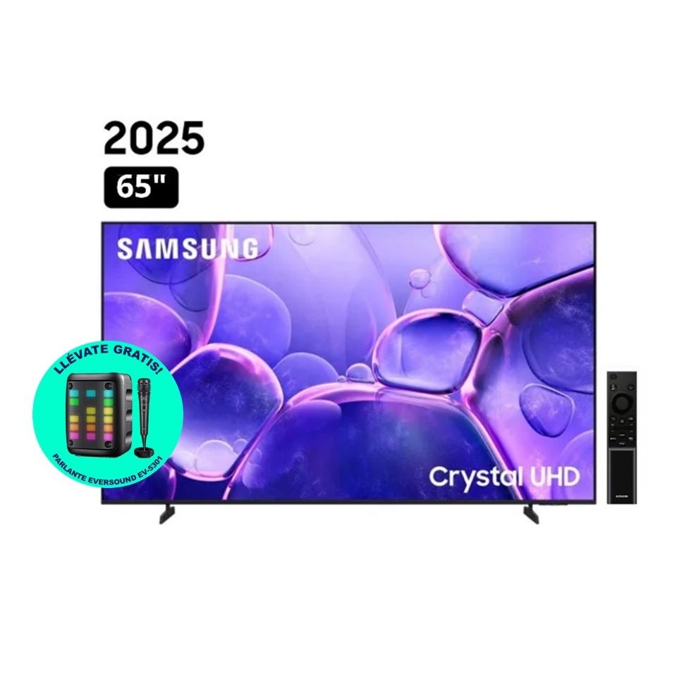 TELEVISOR SAMSUNG SMART TV 65 CRYSTAL UHD 4K UN65U8000FGXPE + PARLANTE EVERSOUND DE REGALO