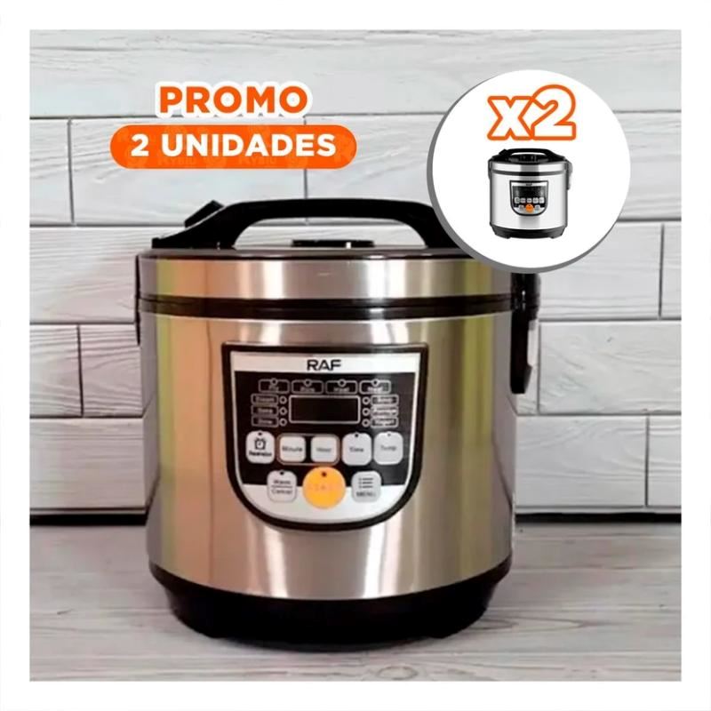 Pack2 Equipo de Coccion 5L Plateado con Asas de Tacto Frio para Evitar Lesiones Y+Papel Regalo
