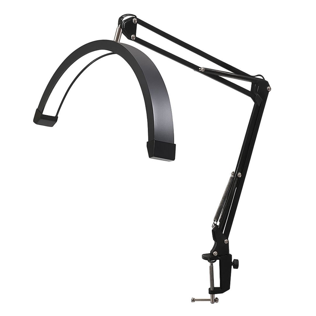 Lámpara LED Profesional Media Luna con Brazo Articulado, 3 Colores y Brillo Ajustable para Estética