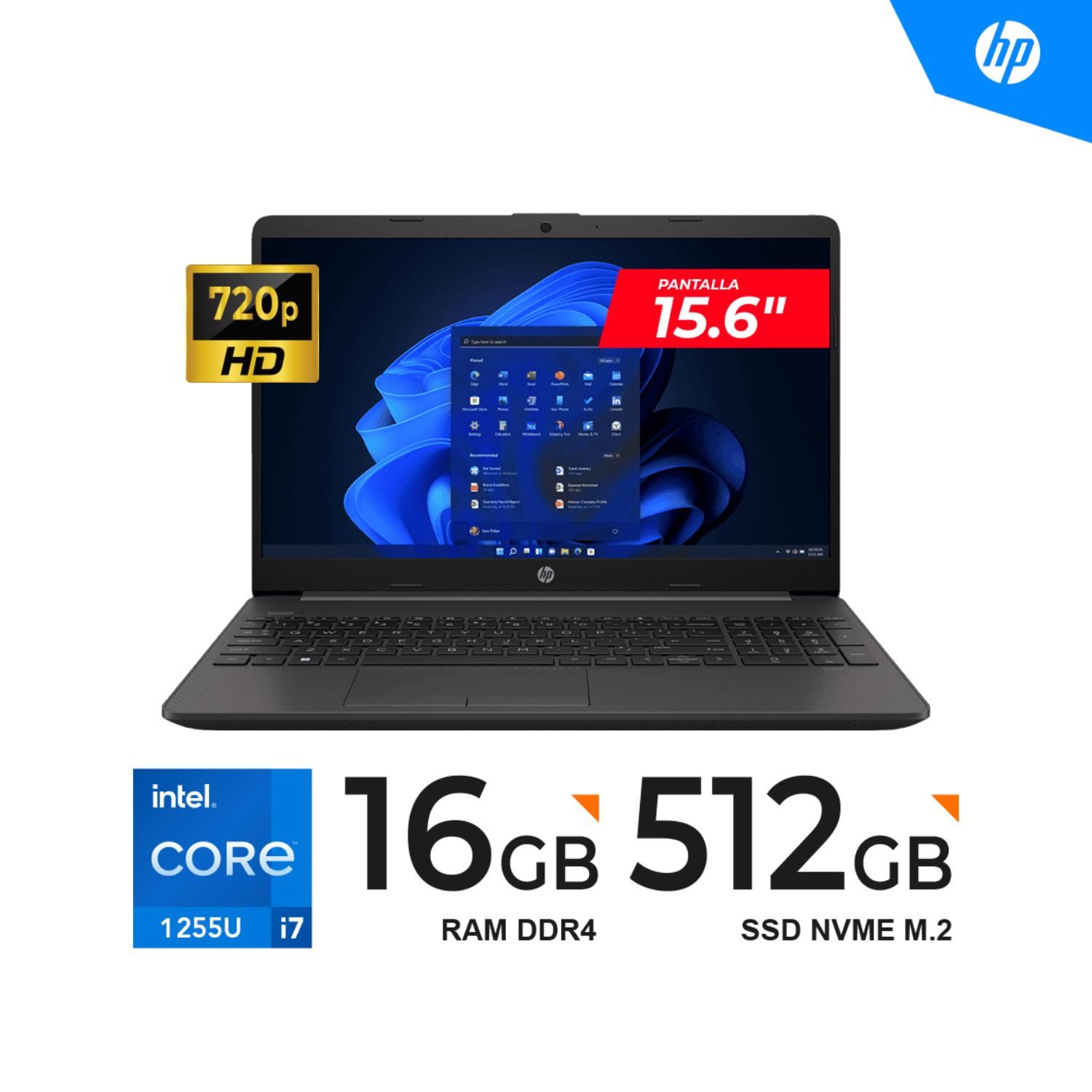 LAPTOP HP 250 G9 15.6" LCD LED HD SVA Core i7-1255U / 16GB DDR4 / 512GB SSD / Freedos